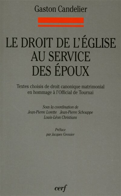 Front cover_Le droit de l'Eglise au service des époux