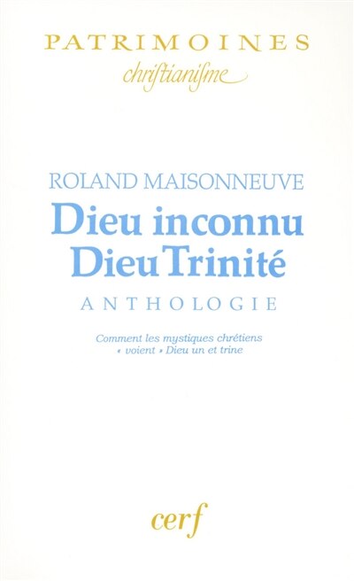 Front cover_Dieu inconnu, Dieu Trinit&eacute;