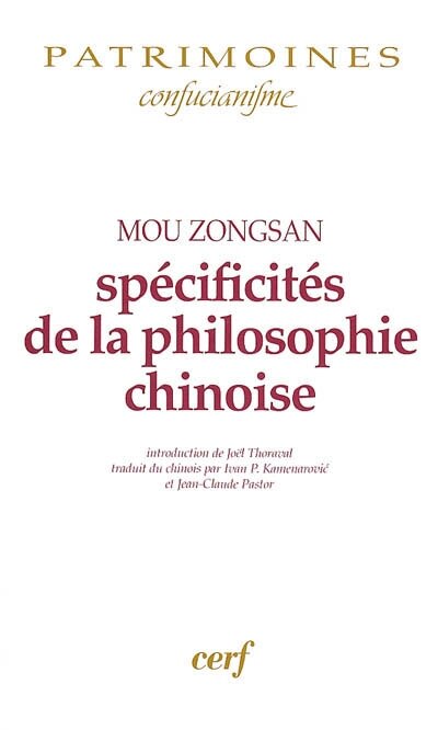 Front cover_Spécificités de la philosophie chinoise