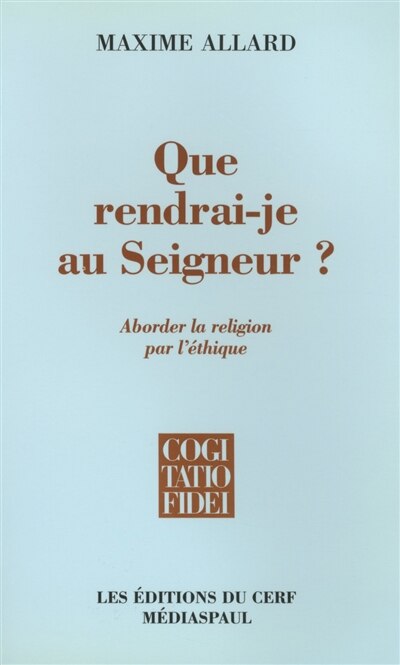Front cover_Que rendrai-je au Seigneur ?