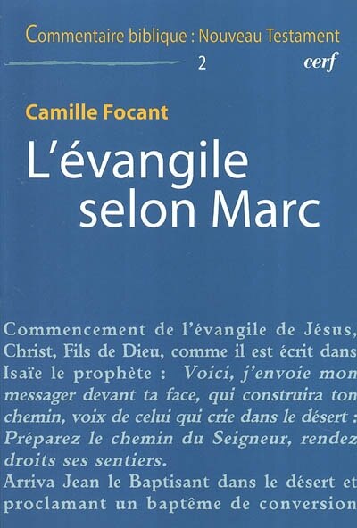 Front cover_L'Evangile selon Marc