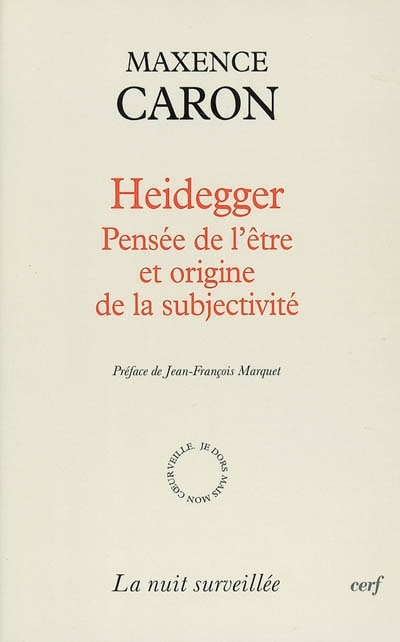 Front cover_Heidegger : pensée de l'être et origine de la subjectivité