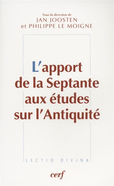 Front cover_L' apport de la Septante aux études sur l'Antiquité
