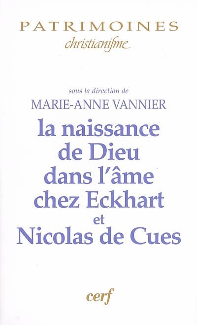 Front cover_La naissance de Dieu dans l'âme chez Eckhart et Nicolas de Cues