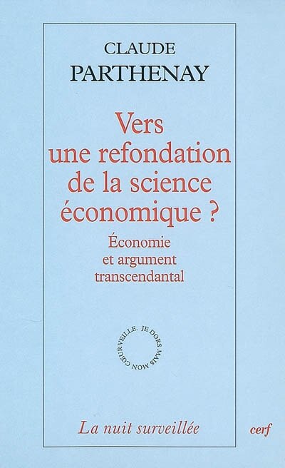 Couverture_Vers une refondation de la science économique ?