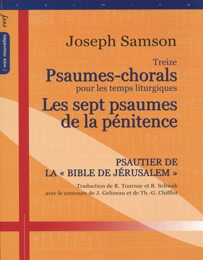 Front cover_Treize psaumes-chorals pour les temps liturgiques ; Les sept psaumes de la pénitence