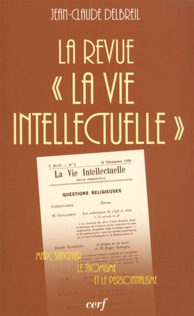 Front cover_La revue La vie intellectuelle
