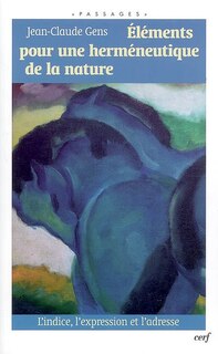 Front cover_Eléments pour une herméneutique de la nature