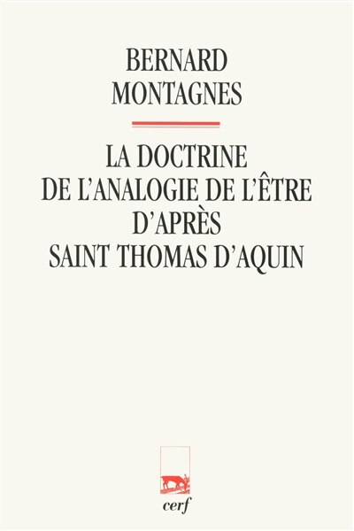Front cover_La doctrine de l'analogie de l'être d'après saint Thomas d'Aquin