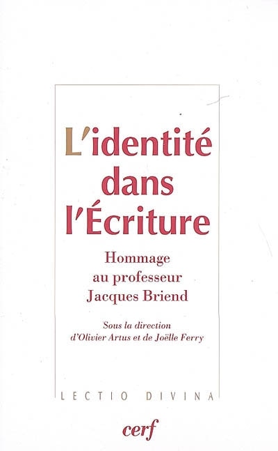Couverture_L' identité dans l'Ecriture