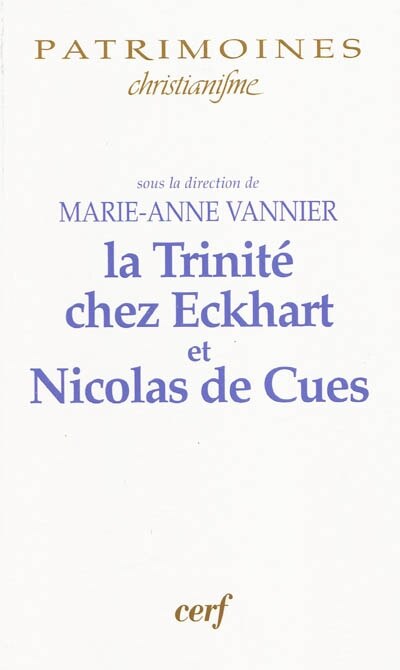 Front cover_La Trinité chez Eckhart et Nicolas de Cues