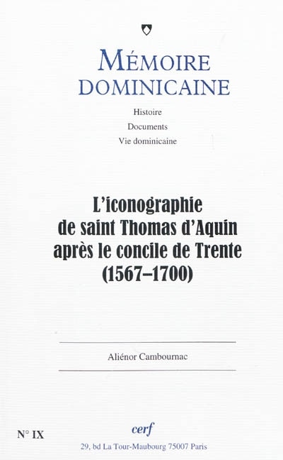 Couverture_L' iconographie de saint Thomas d'Aquin après le concile de Trente (1567-1700)