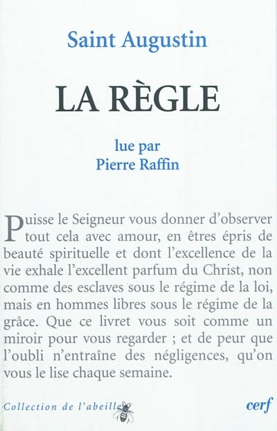 Front cover_Saint Augustin, La Règle