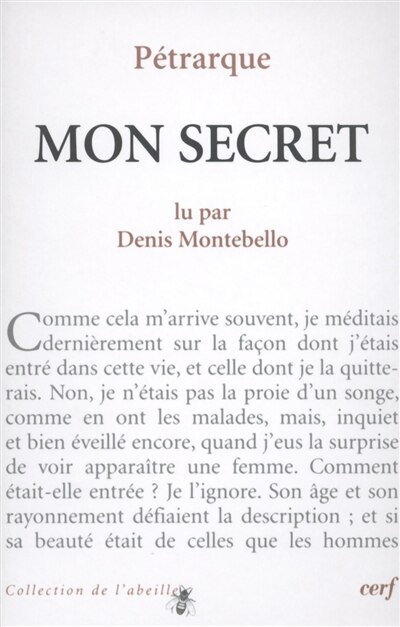 Front cover_François Pétrarque, Mon secret