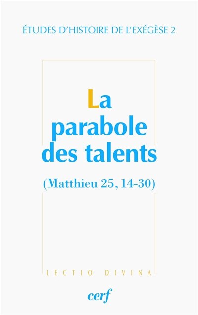 Front cover_La parabole des talents (Matthieu 25, 14-30)