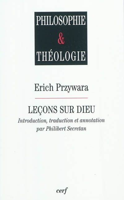 Front cover_Leçons sur Dieu : paroles et figures d'éternité