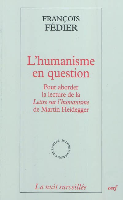 Front cover_L' humanisme en question