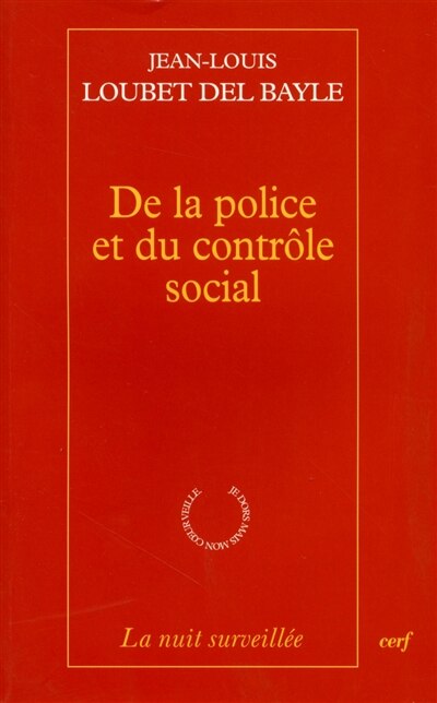 Front cover_De la police et du contrôle social