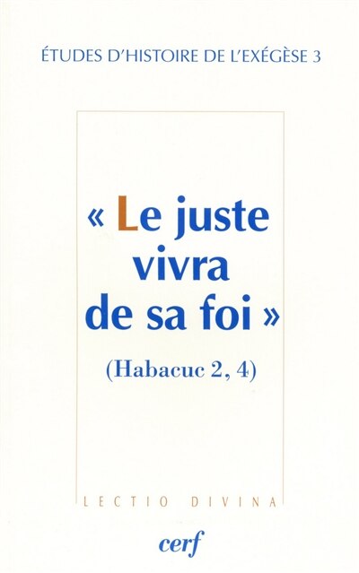 Front cover_Le juste vivra de sa foi