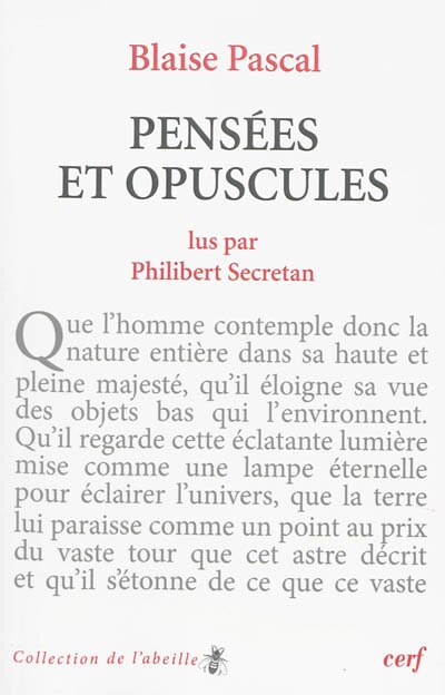 Front cover_Pensées et opuscules