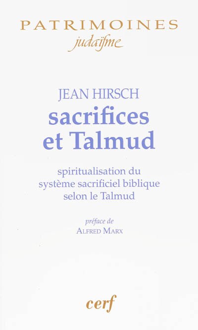 Front cover_Sacrifices et Talmud