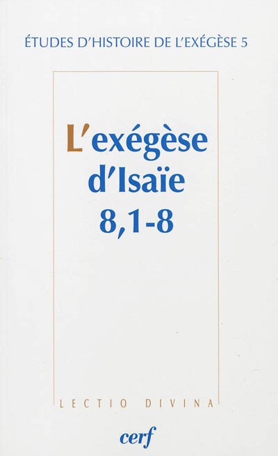 Front cover_L' exégèse d'Isaïe 8, 1-8