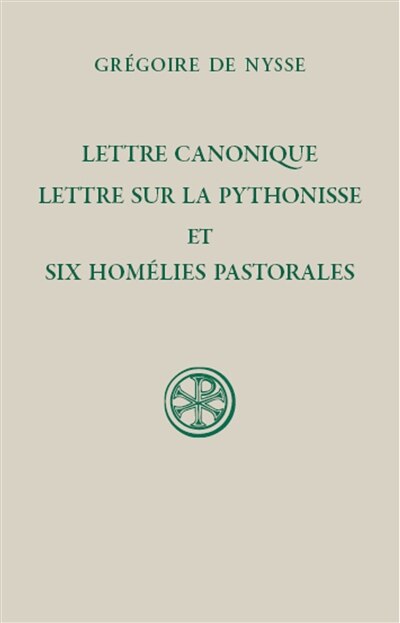 Front cover_Lettre canonique ; Lettre sur la Pythonisse ; Six homélies pastorales