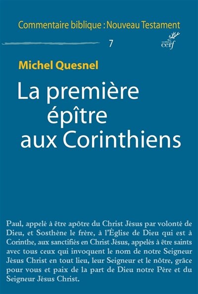 Front cover_La première épître aux Corinthiens