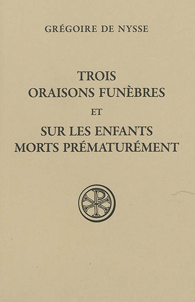 Front cover_Trois oraisons funèbres ; Sur les enfants morts prématurément