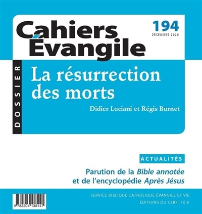 Front cover_Cahiers Evangile, n°194. La résurrection des morts