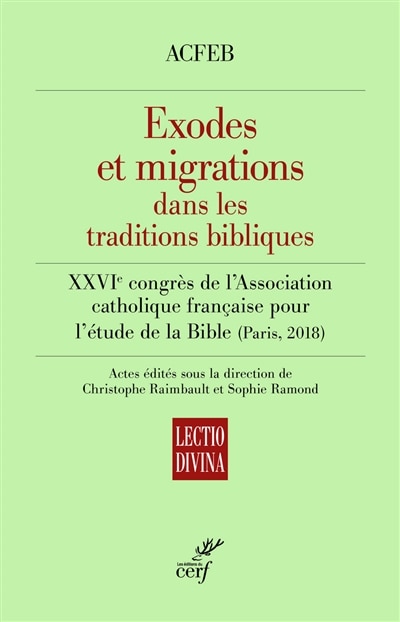 Front cover_Exodes et migrations dans les traditions bibliques