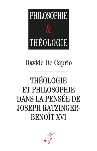 Front cover_Théologie et philosophie dans la pensée de Joseph Ratzinger-Benoît XVI