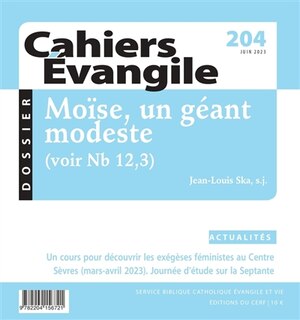 Couverture_Cahiers Evangile, n°204. Moïse, un géant modeste : voir Nb 12. 3