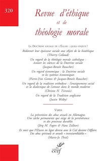 Couverture_Revue d'éthique et de théologie morale, n°320. La doctrine sociale de l'Eglise : quels enjeux ?