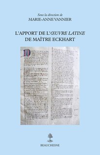 Couverture_L' apport de l'oeuvre latine de maître Eckhart