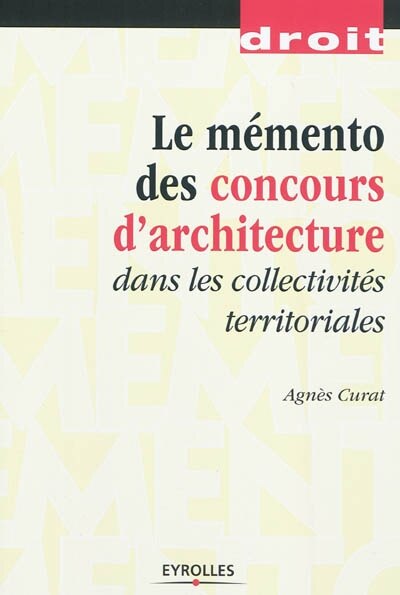 Couverture_Le mémento des concours d'architecture dans les collectivités territoriales