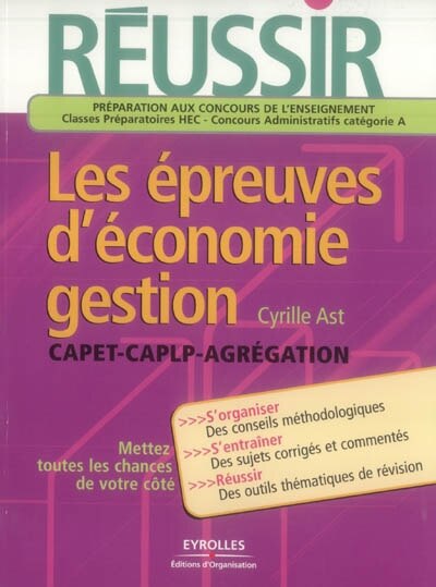 Couverture_Réussir les épreuves d'économie gestion, Capet, CAPLP, agrégation