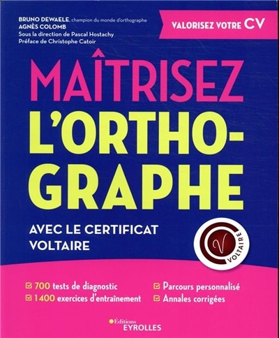 Couverture_Maîtrisez l'orthographe avec le certificat Voltaire