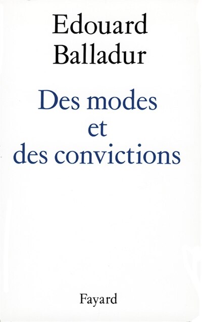 Front cover_Des modes et des convictions