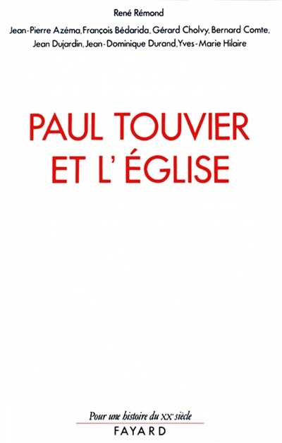 Front cover_Touvier et l'Eglise