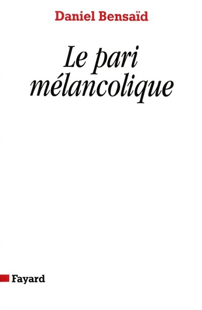 Front cover_Le pari mélancolique