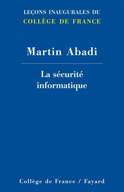 Front cover_La sécurité informatique