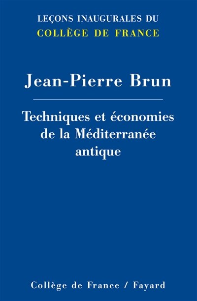 Front cover_Techniques et économies de la Méditerranée antique