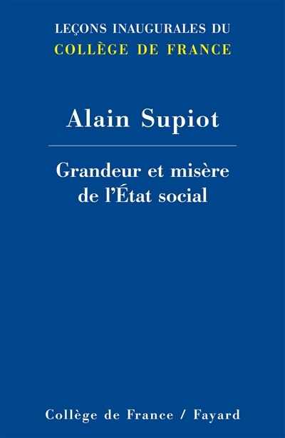Front cover_Grandeur et misère de l'Etat social