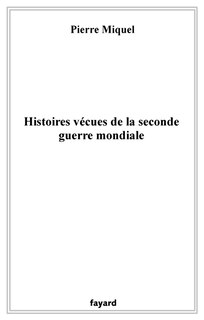 Front cover_Histoires vécues de la seconde guerre mondiale