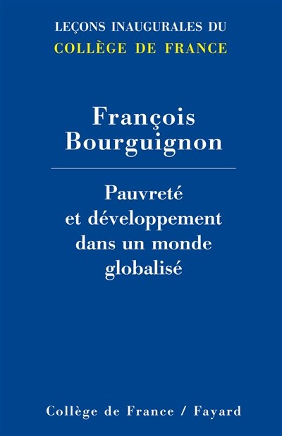 Front cover_Pauvreté et développement dans un monde globalisé