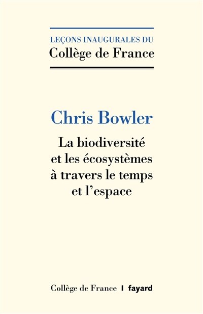 Front cover_La biodiversité et les écosystèmes à travers le temps et l'espace