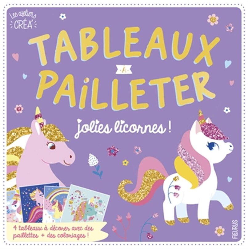 Couverture_Tableaux à pailleter - Jolies licornes
