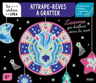Front cover_Licornes qui brillent dans la nuit : attrape-rêves à gratter