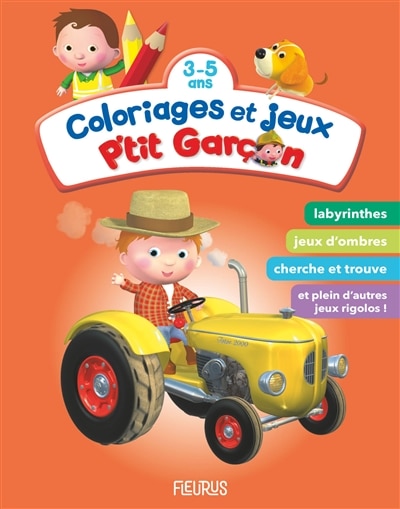 Couverture_Coloriages et jeux P'tit garçon